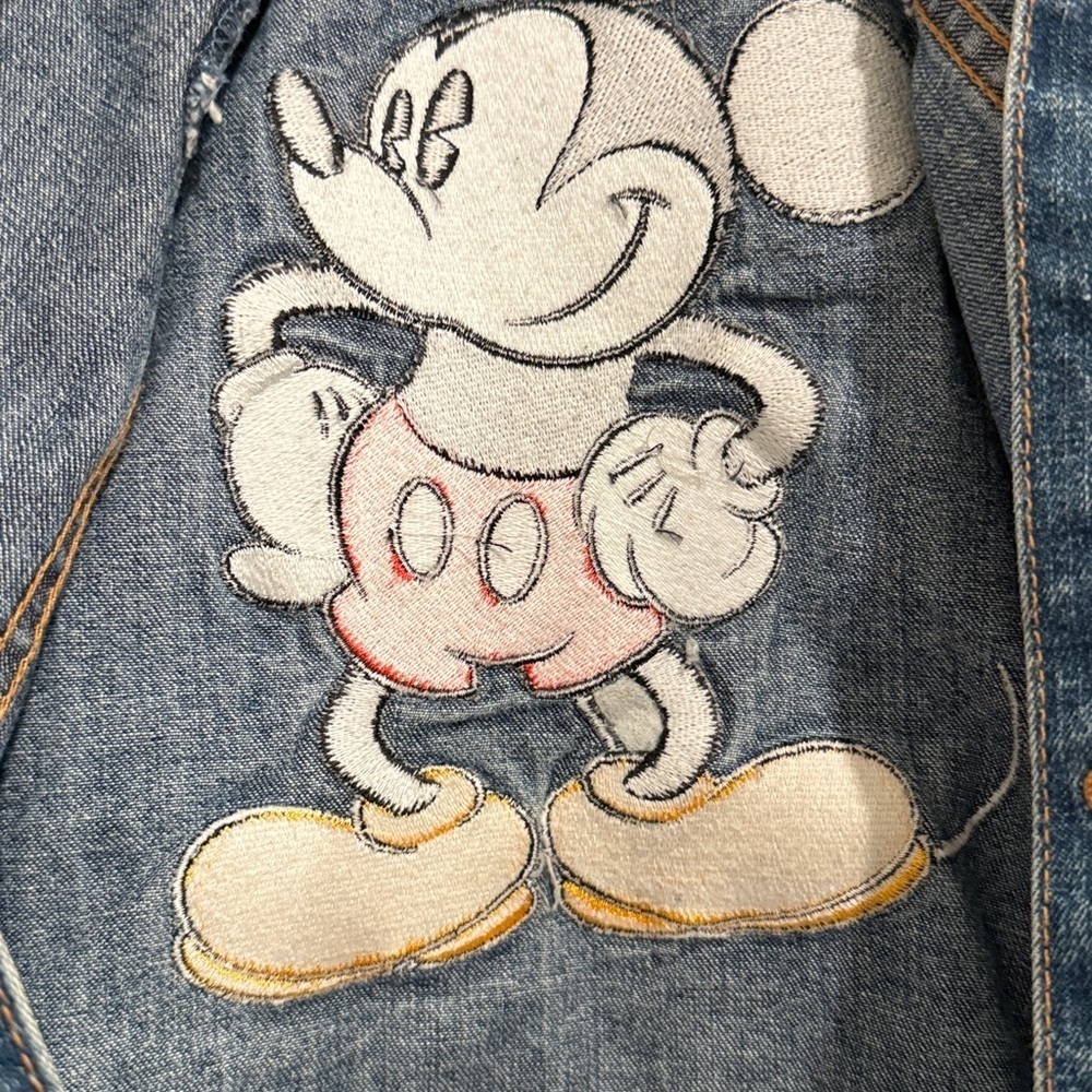DISNEYLAND VINTAGE PARIS PARKS Official Patchwork Denim Jacket Mickey Girls 14 - Picture 7 of 7